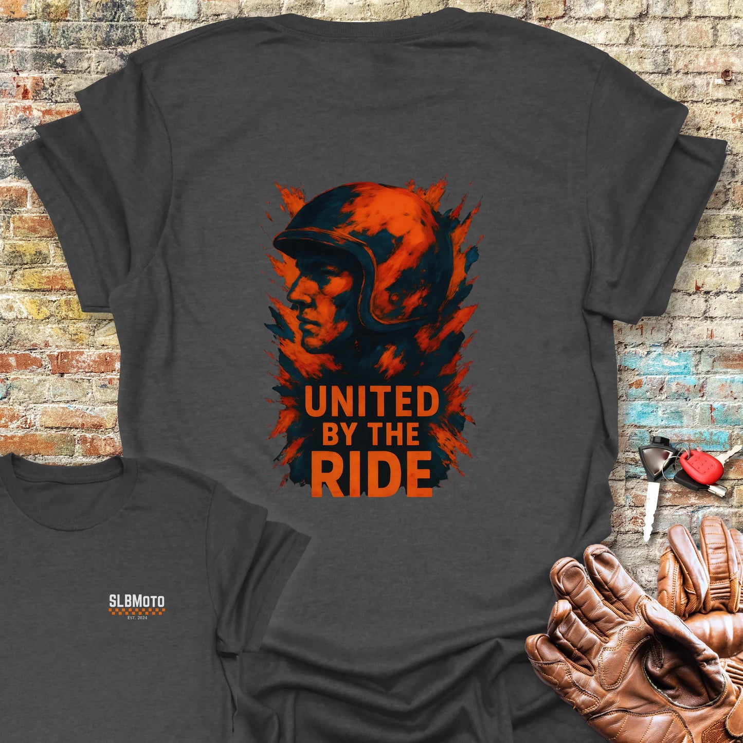 United Splash Back Print T-Shirt - Dark Heather
