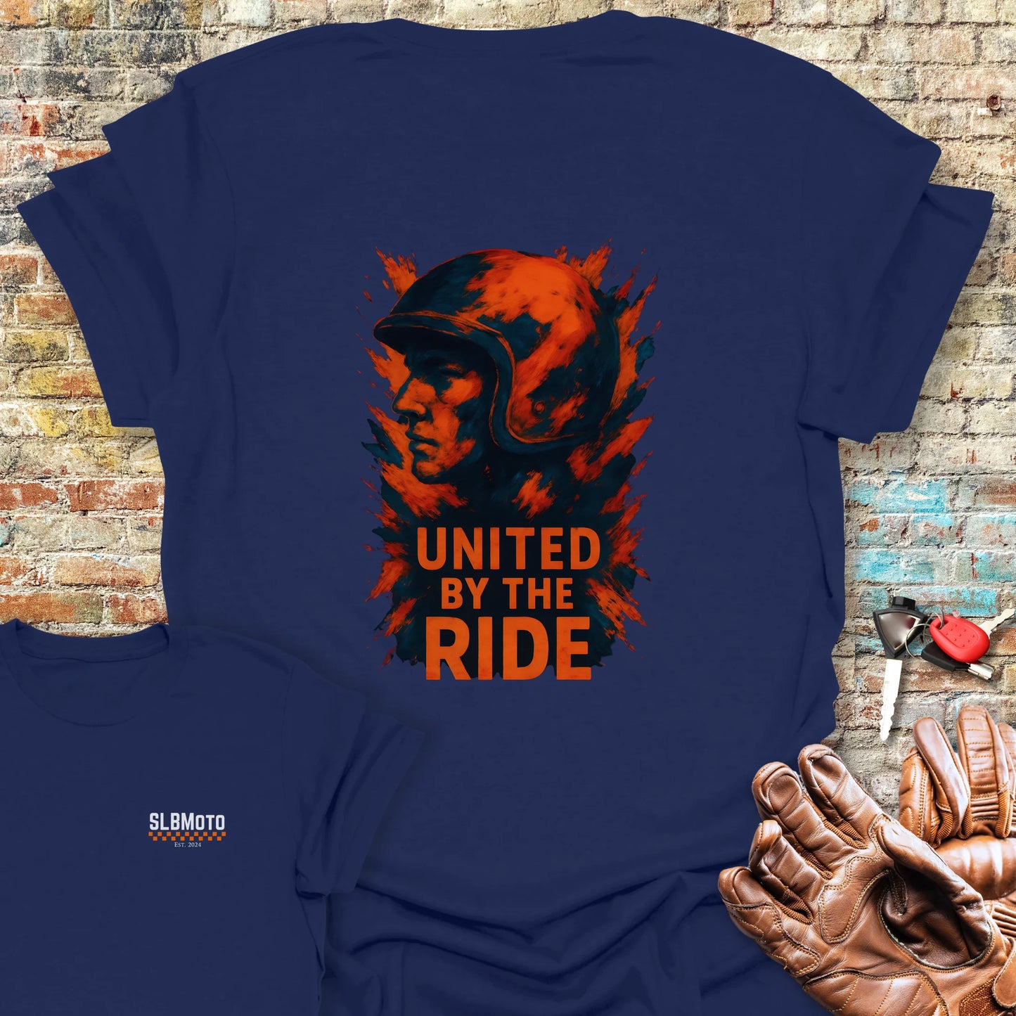 United Splash Back Print T-Shirt - Navy
