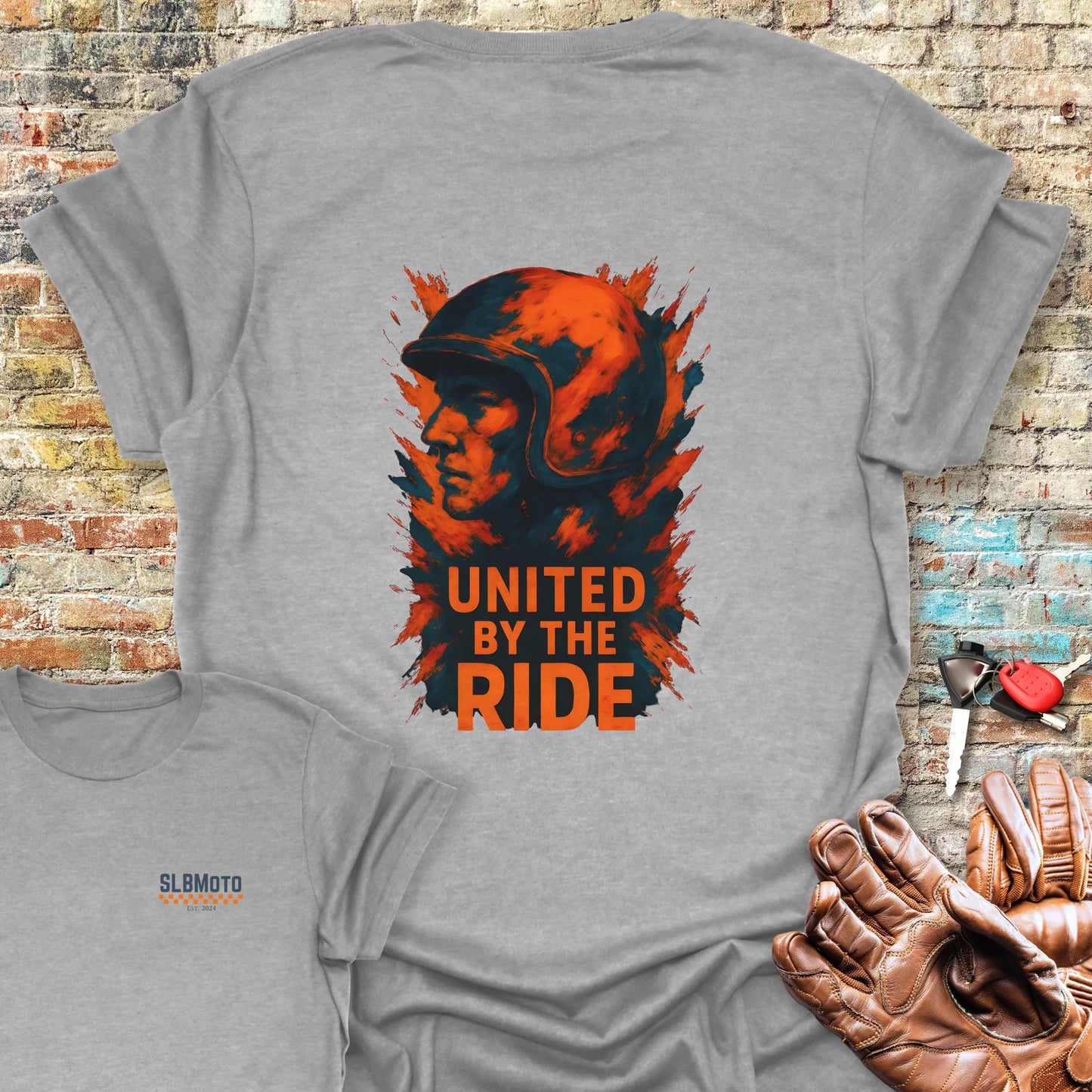 United Splash Back Print T-Shirt - Sport Grey
