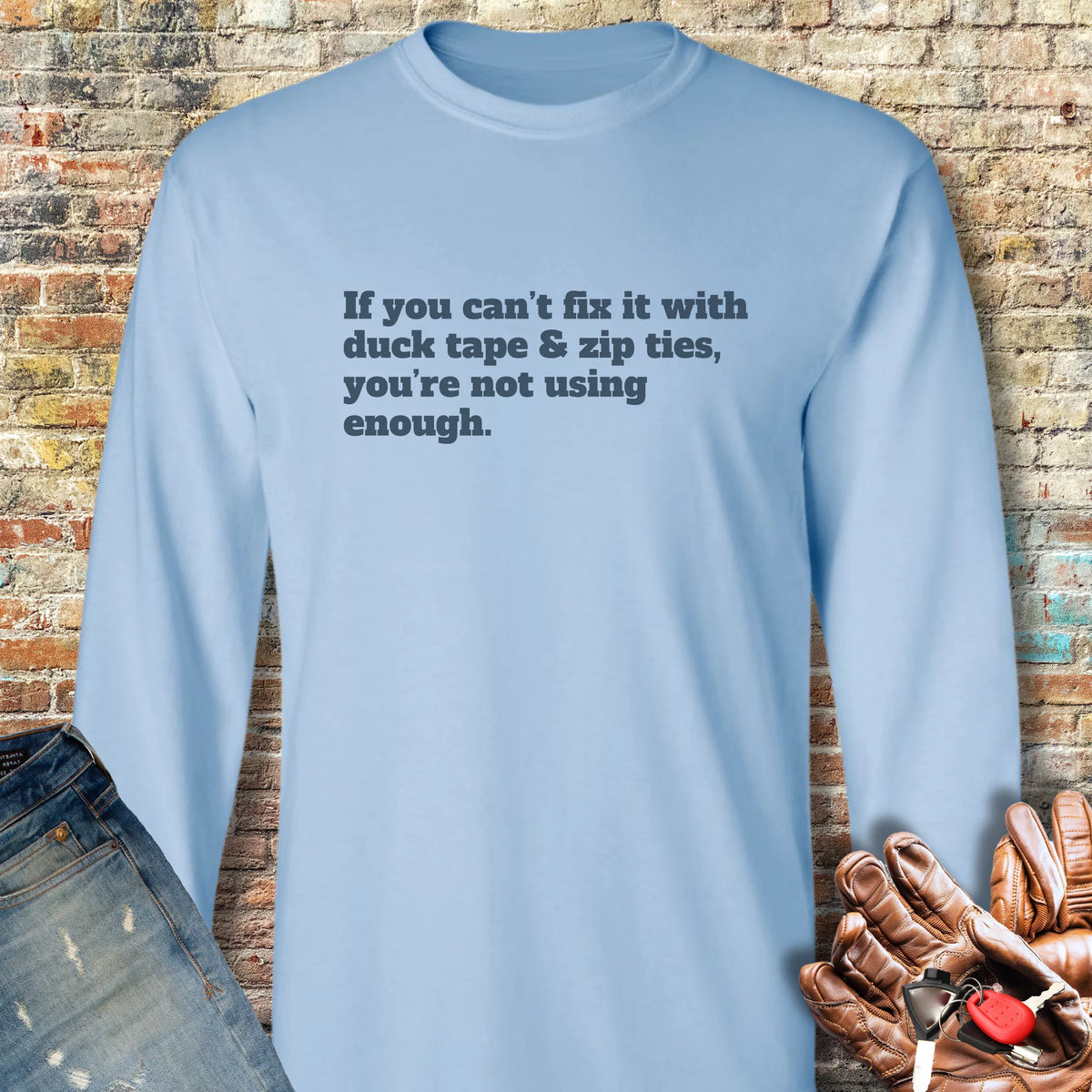 Use More Long Sleeve T-Shirt - Light Blue
