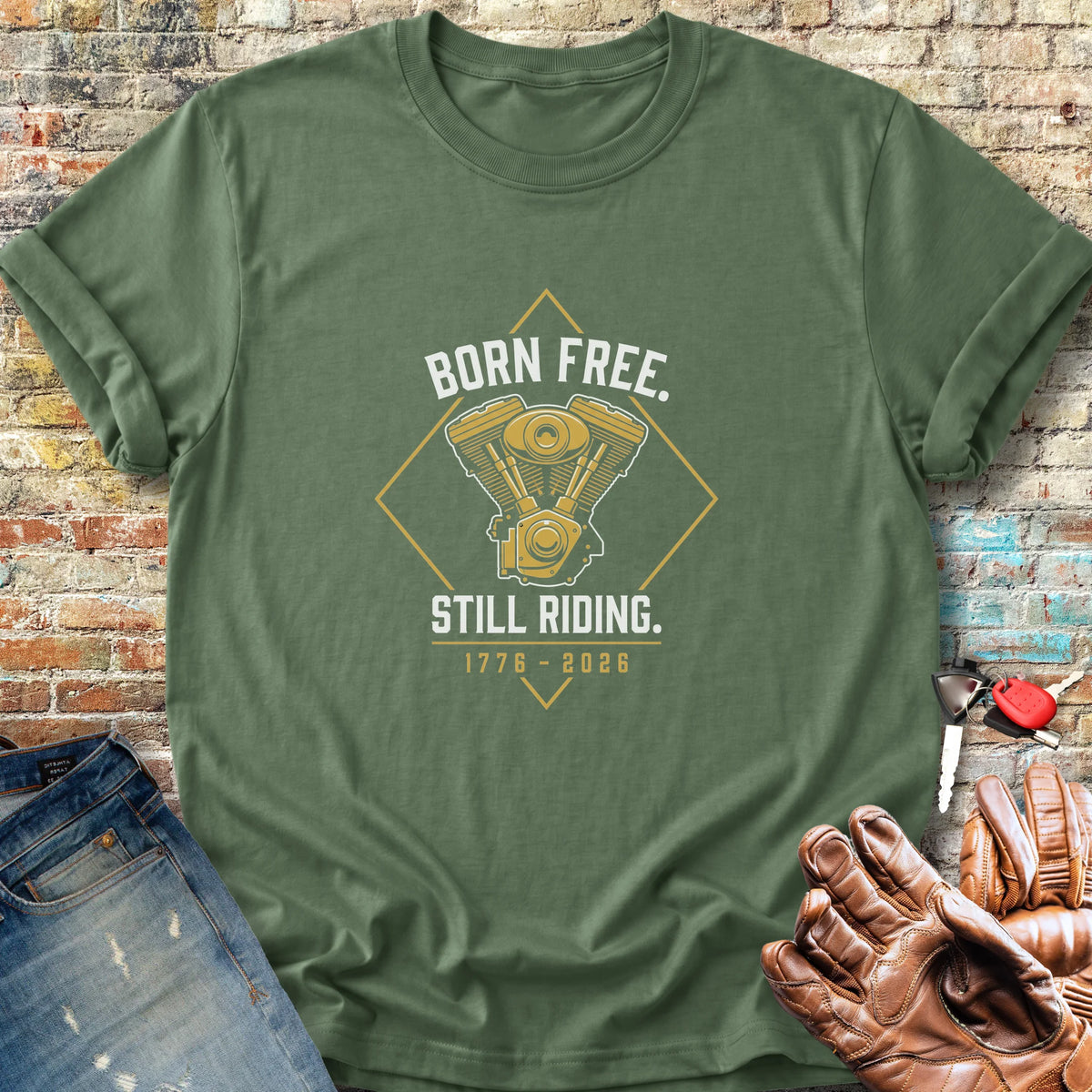 V-Twin 250th Classic T-Shirt - Military Green