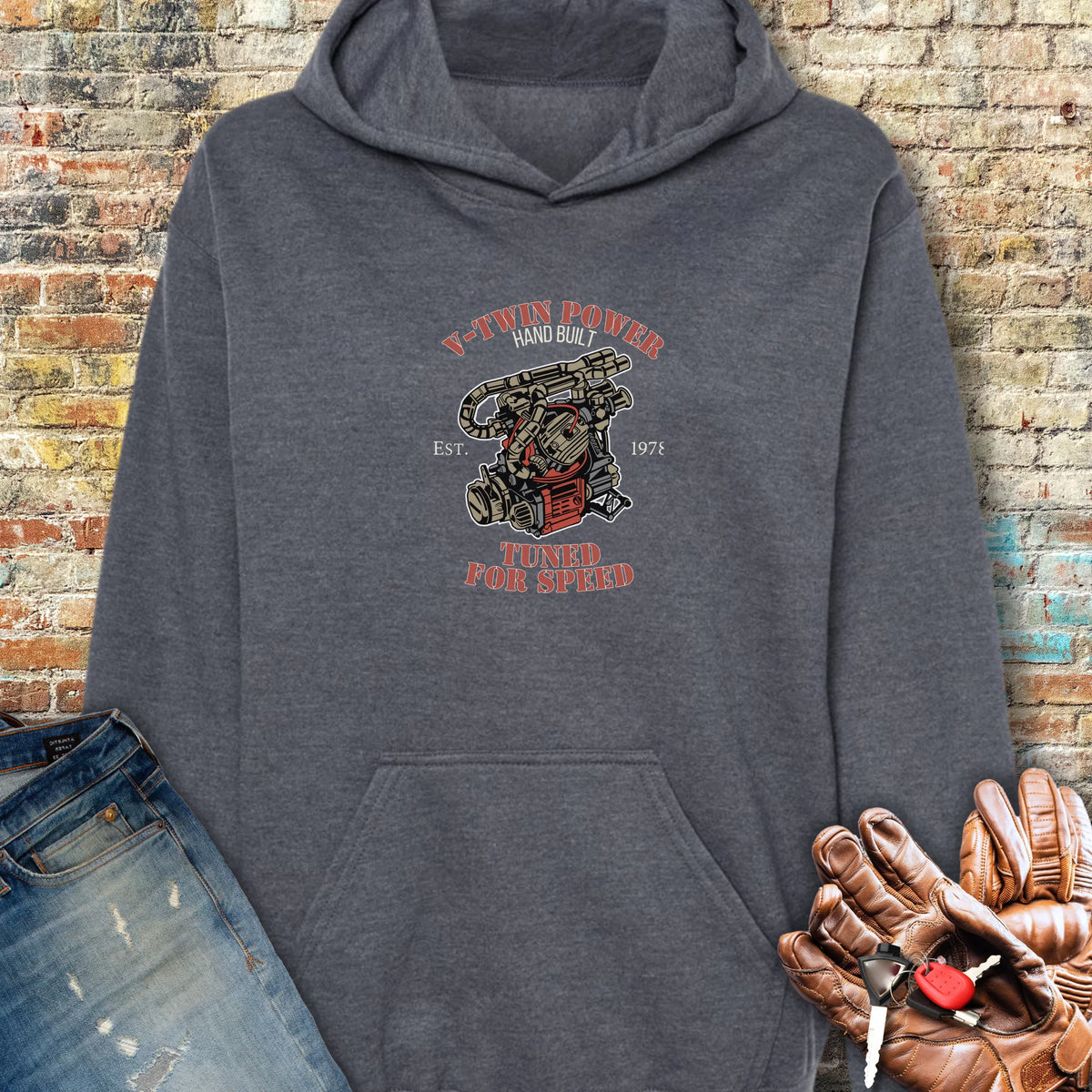 V-Twin Power Hoodie - Dark Heather