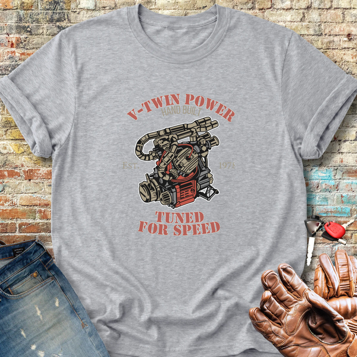 V-Twin Power Classic T-Shirt - Sport Grey