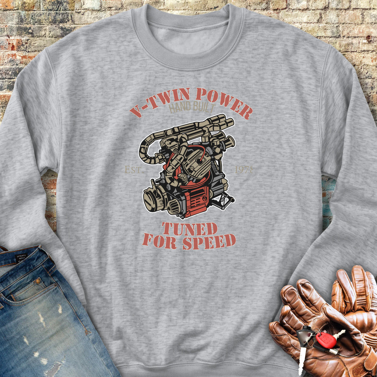V-Twin Power Sweatshirt - Sport Grey