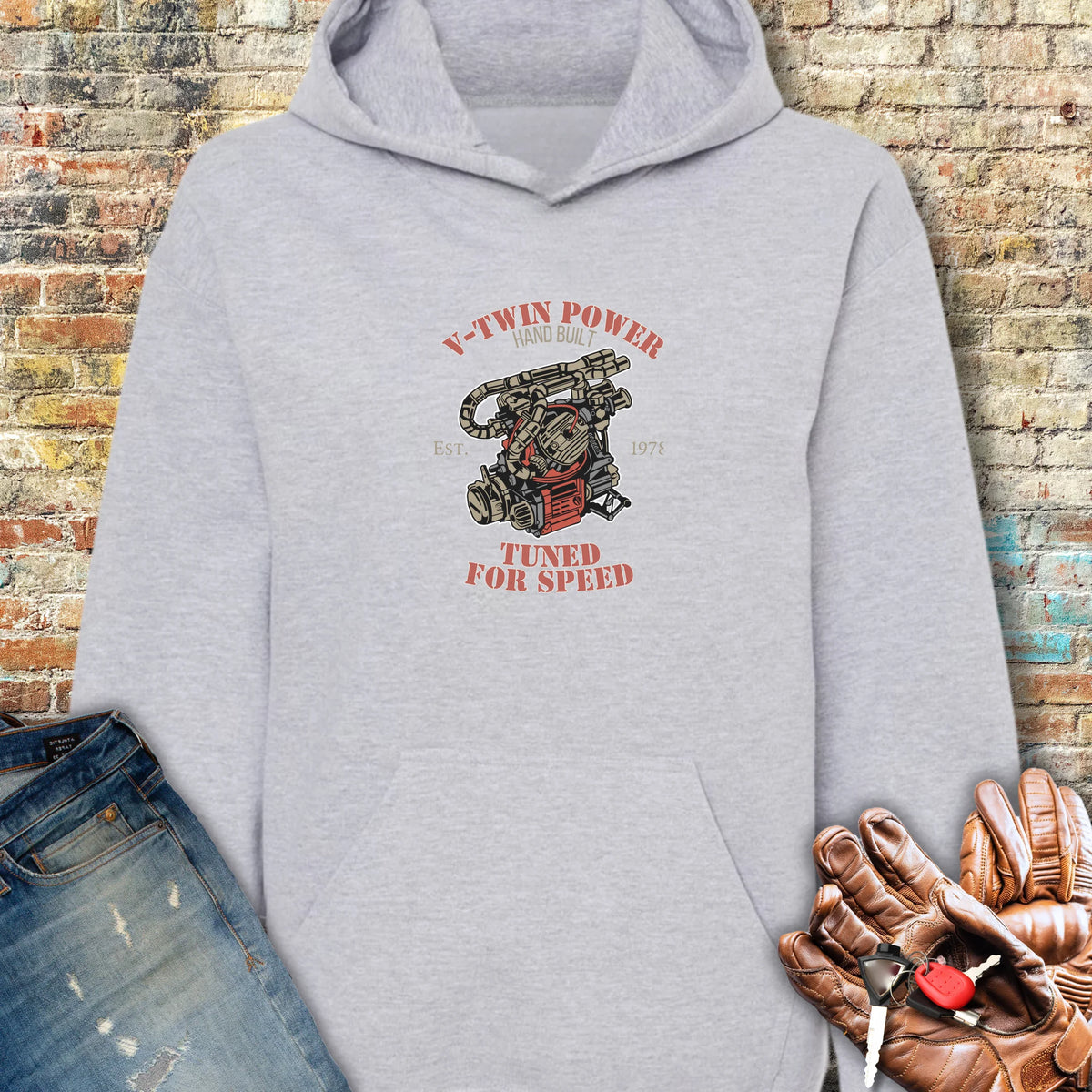 V-Twin Power Hoodie - Sport Grey
