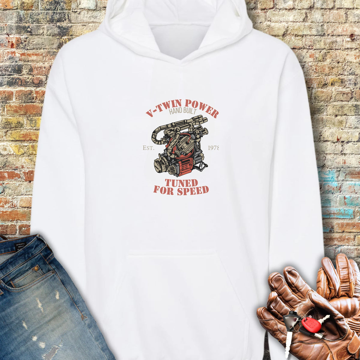 V-Twin Power Hoodie - White