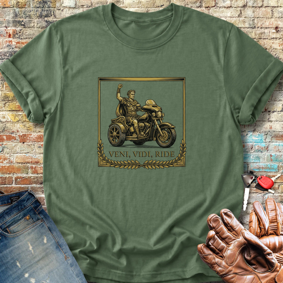 Veni, Vidi, Ride Classic T-Shirt - Military Green