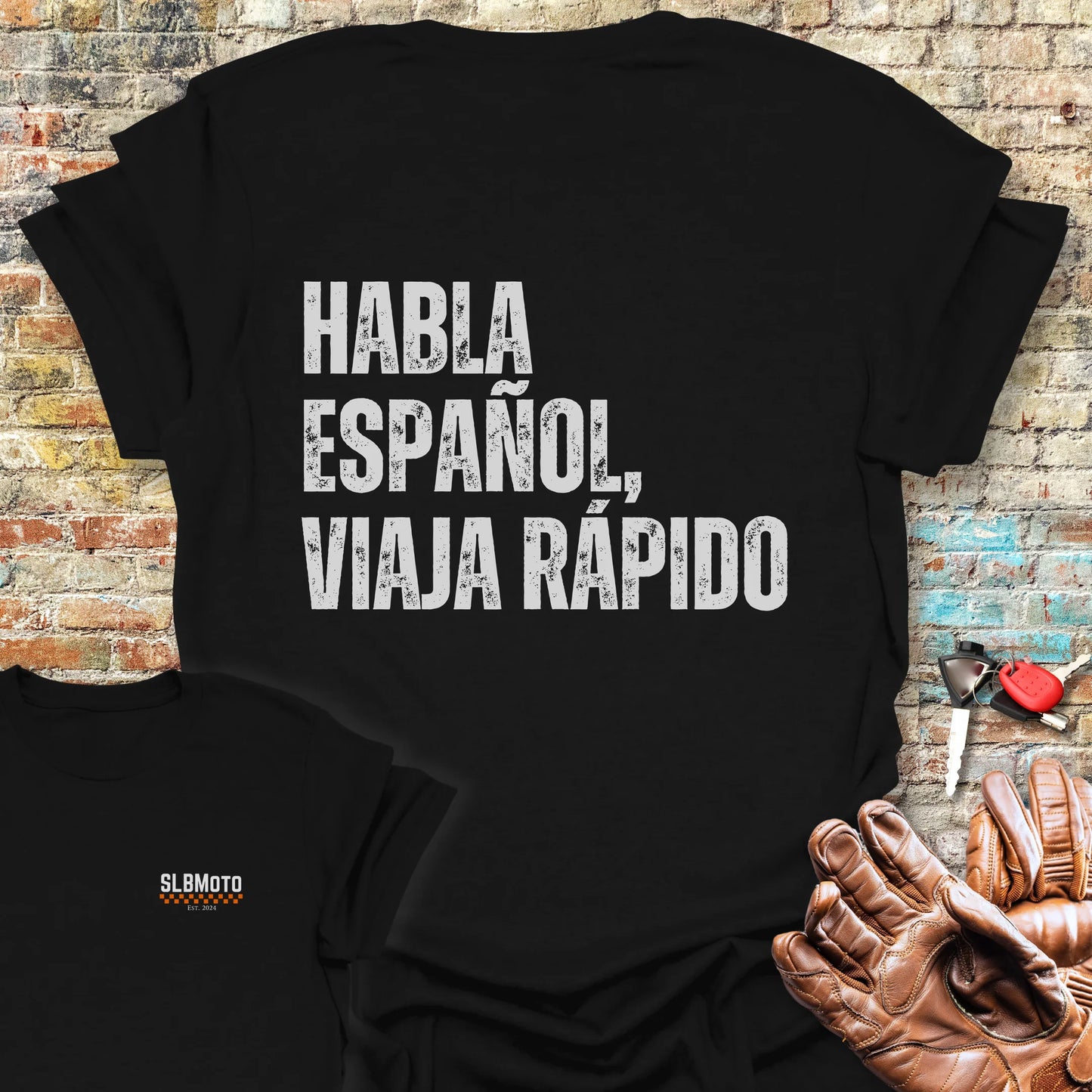 Viaja Rapido Back Print T-Shirt - Black