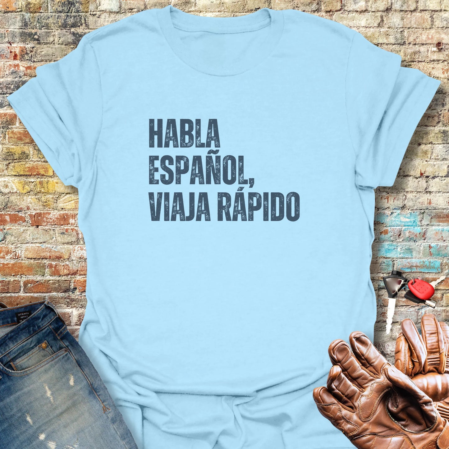 Viaja Rapido T-Shirt - Light Blue