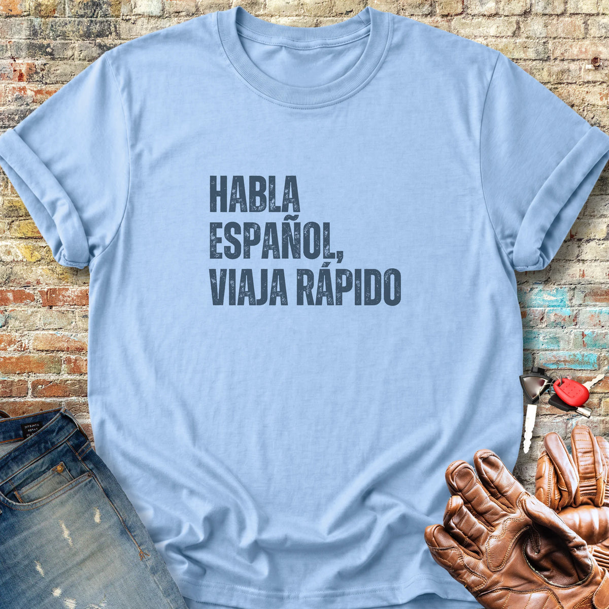 Viaja Rapido Classic T-Shirt - Light Blue