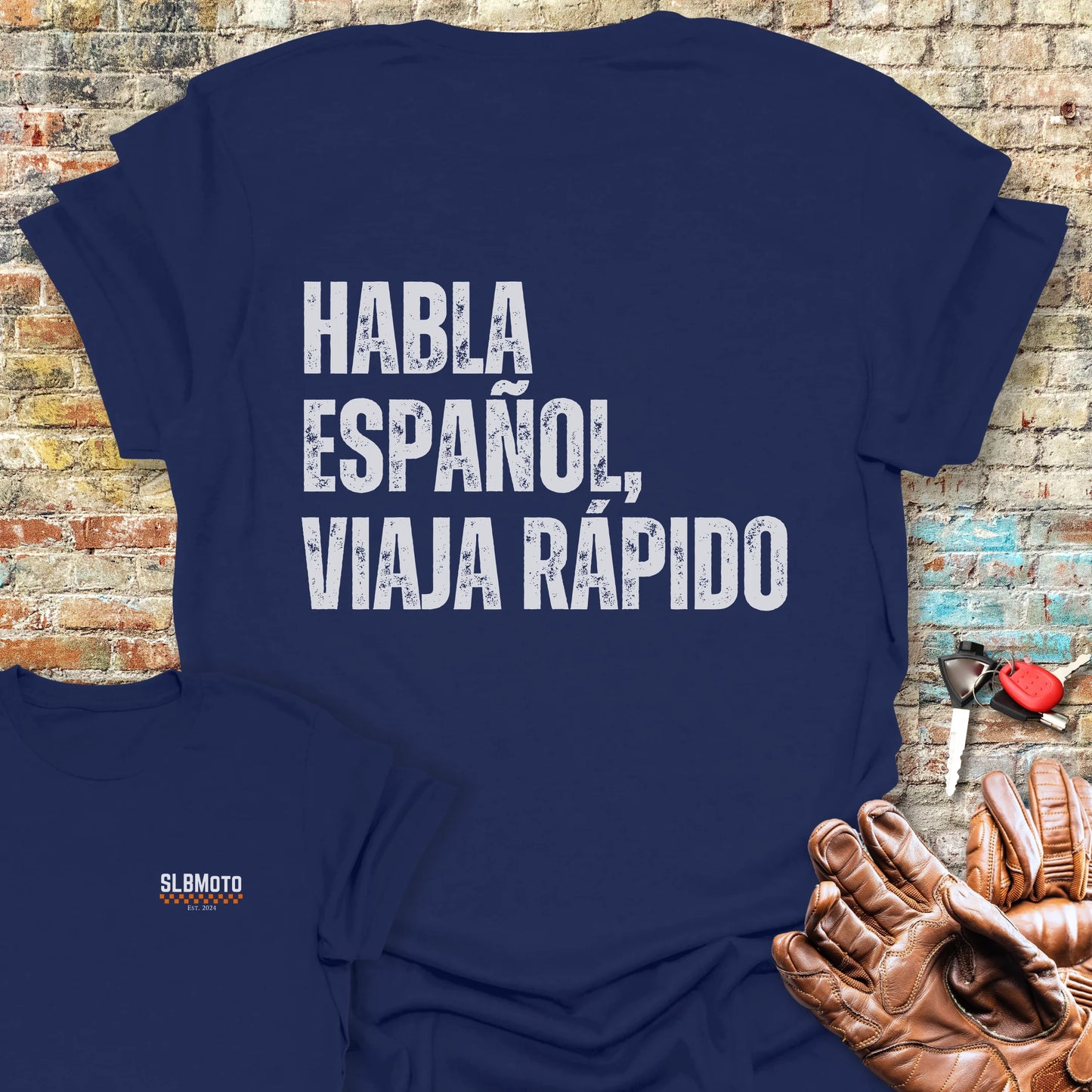 Viaja Rapido Back Print T-Shirt - Navy
