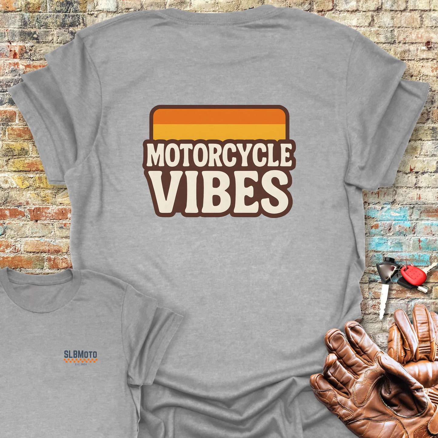 Vibes Back Print T-Shirt - Sport Grey