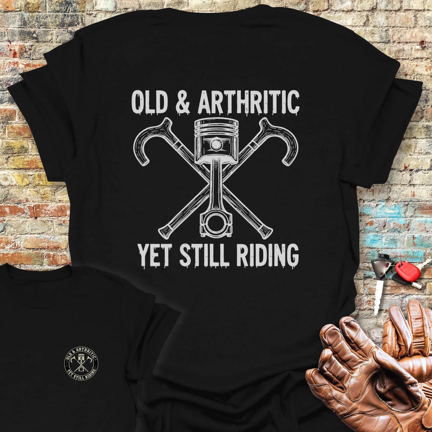 Walking Sticks Back Print T-Shirt - Black