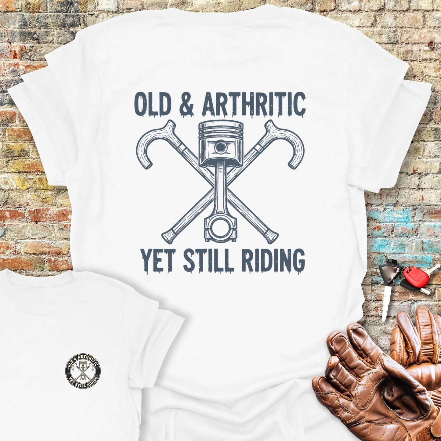 Walking Sticks Back Print T-Shirt - White