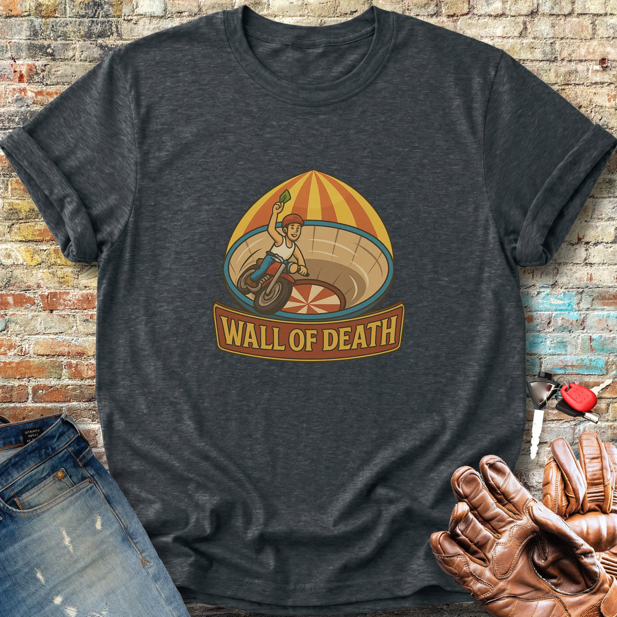 Wall Of Death Classic T-Shirt - Dark Heather