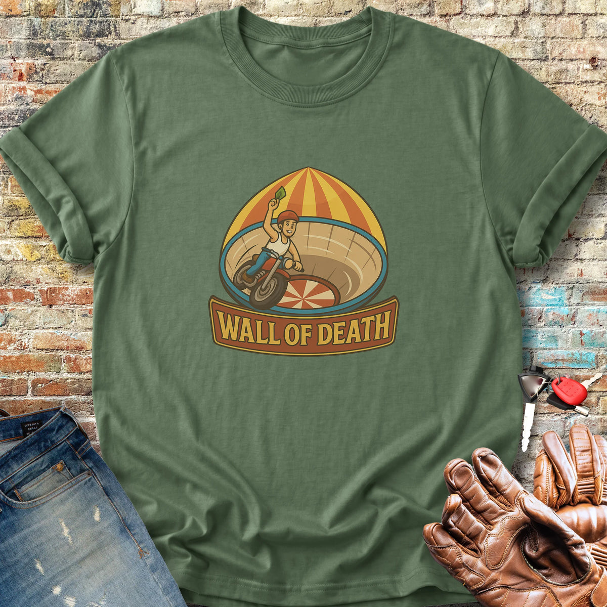Wall Of Death Classic T-Shirt - Military Green