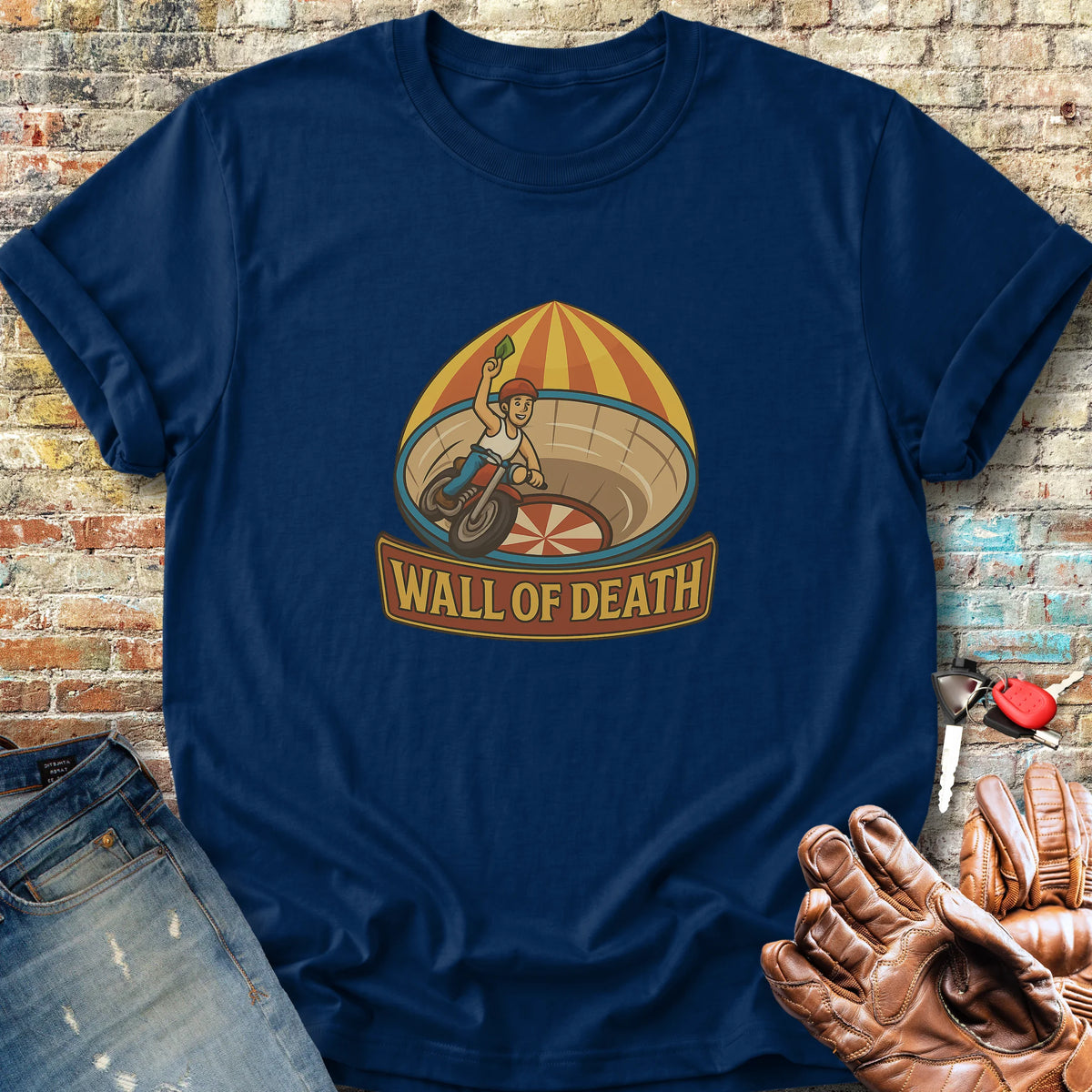 Wall Of Death Classic T-Shirt - Navy