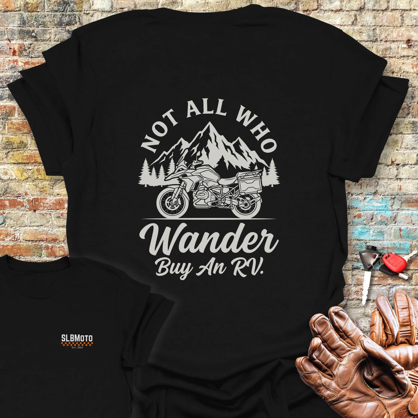 Wander Back Print T-Shirt - Black