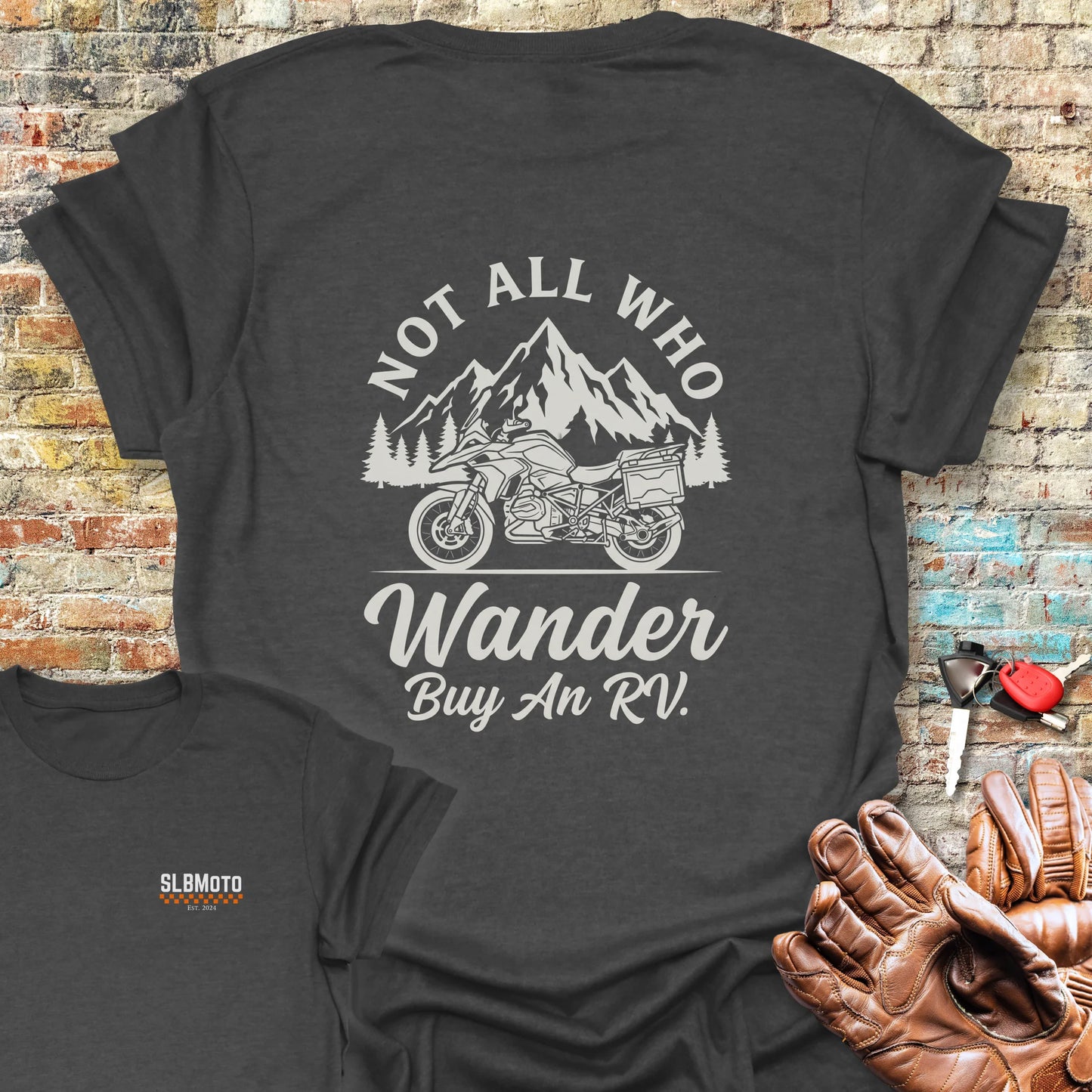 Wander Back Print T-Shirt - Dark Heather