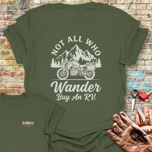 Wander Back Print T-Shirt - Military Green