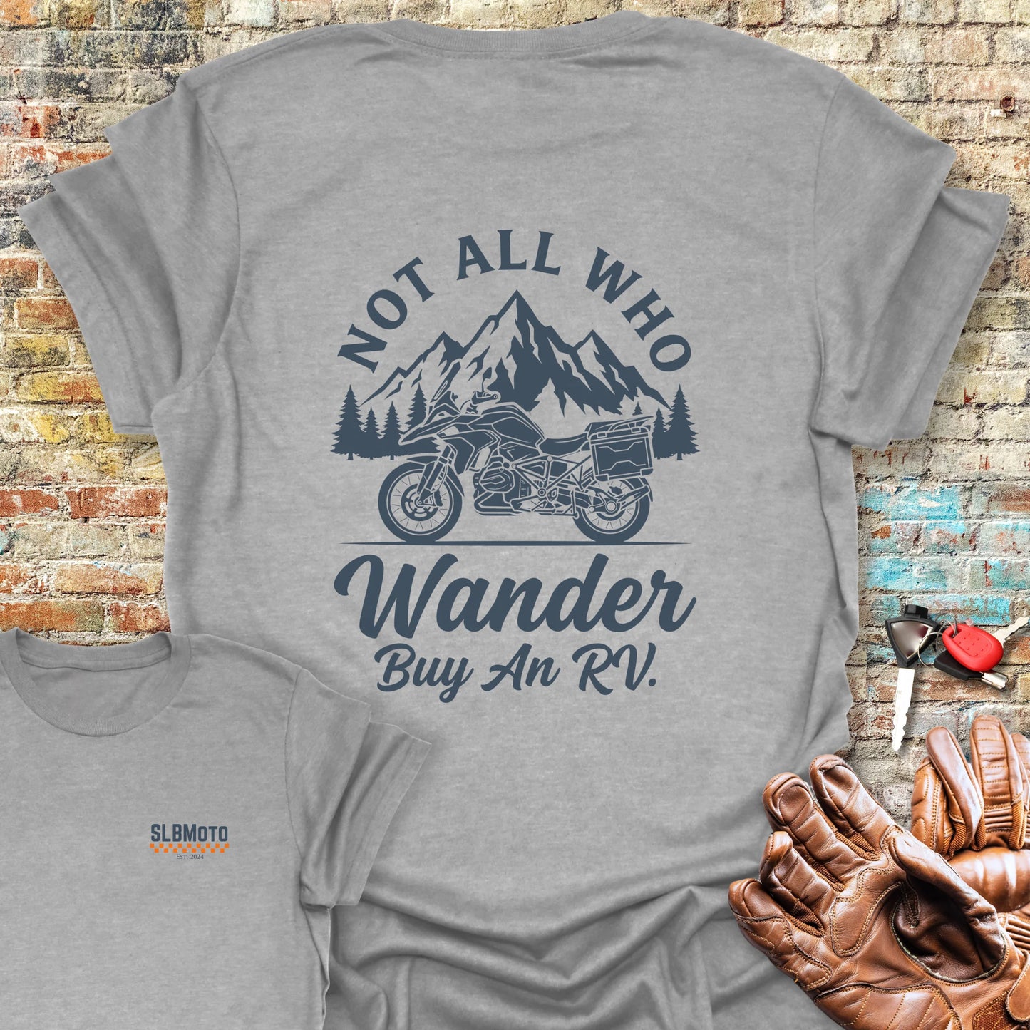 Wander Back Print T-Shirt - Sport Grey
