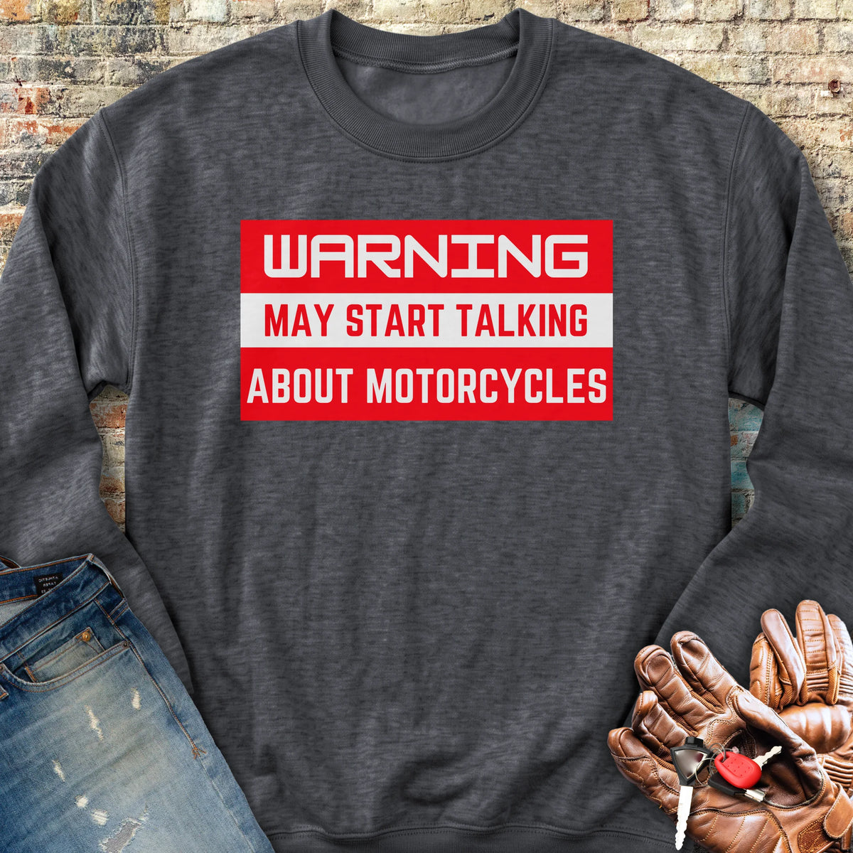 Warning Sweatshirt - Dark Heather