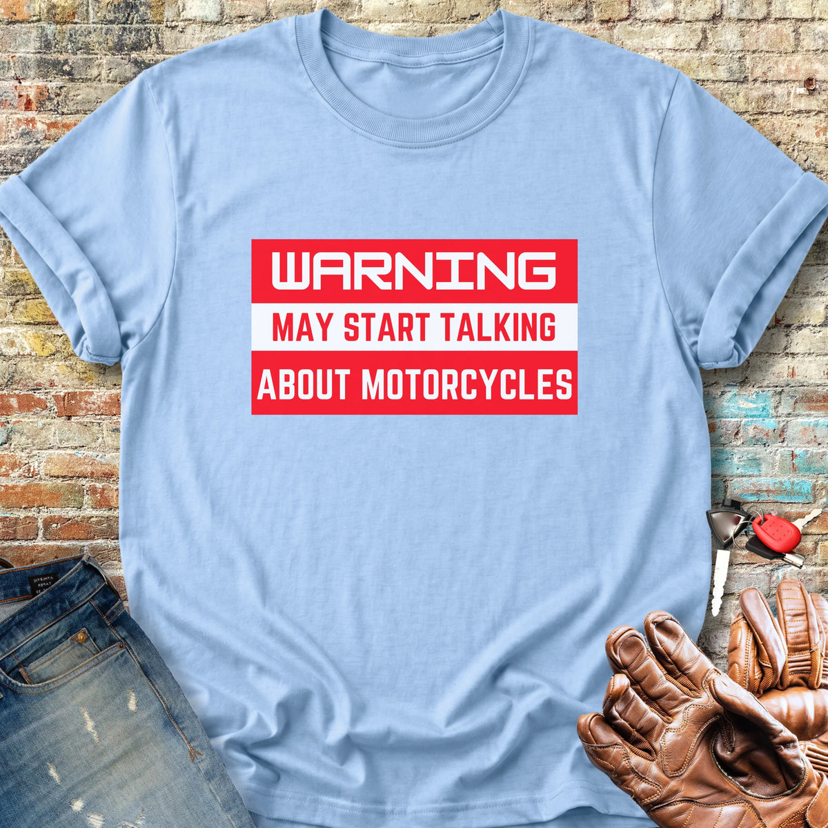 Warning Classic T-Shirt - Light Blue