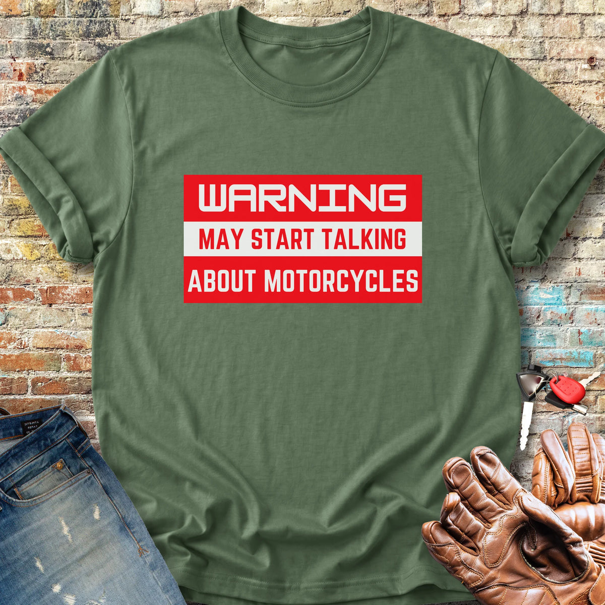 Warning Classic T-Shirt - Military Green