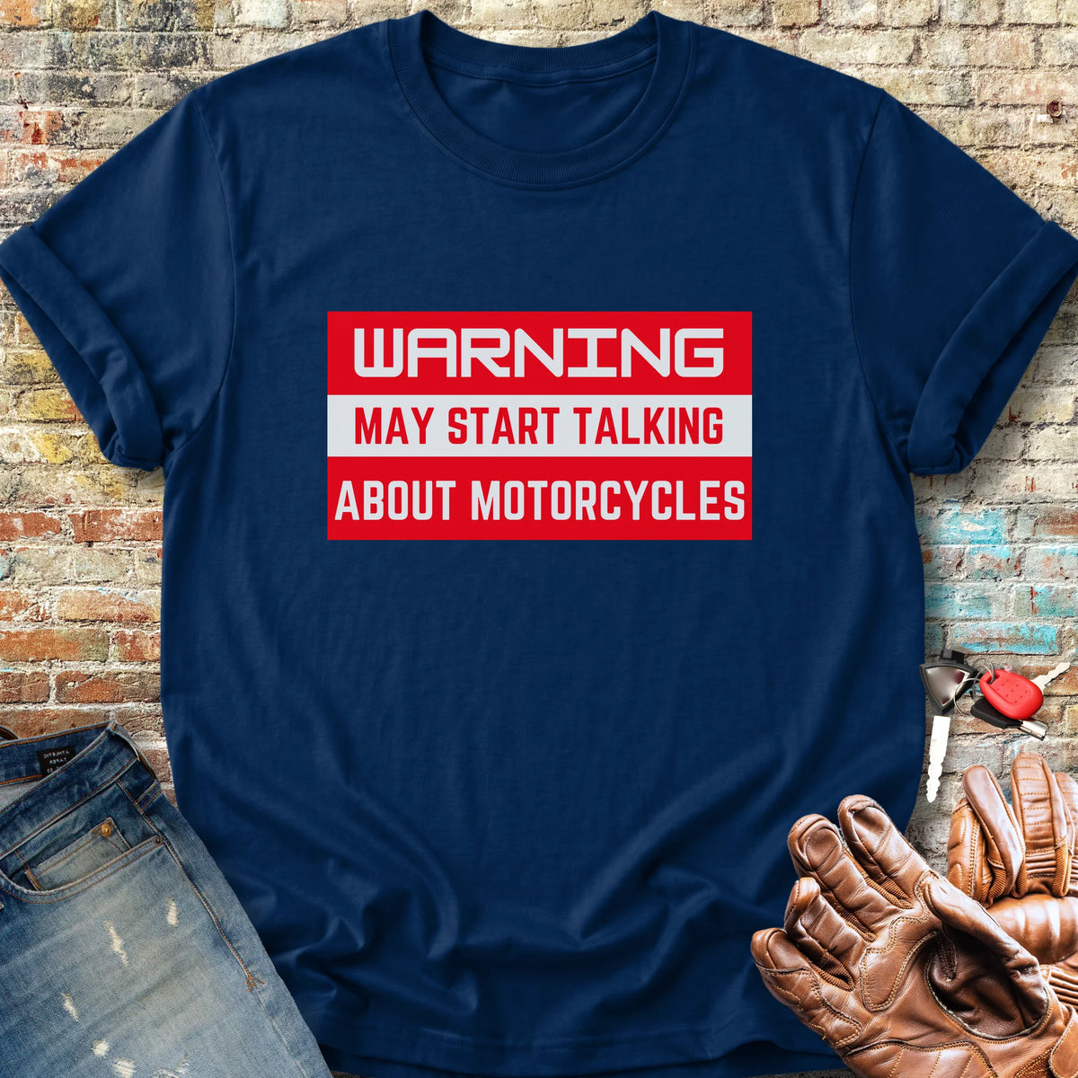 Warning Classic T-Shirt - Navy