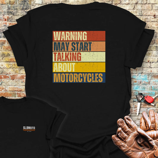Warning (Block) Back Print T-Shirt - Black
