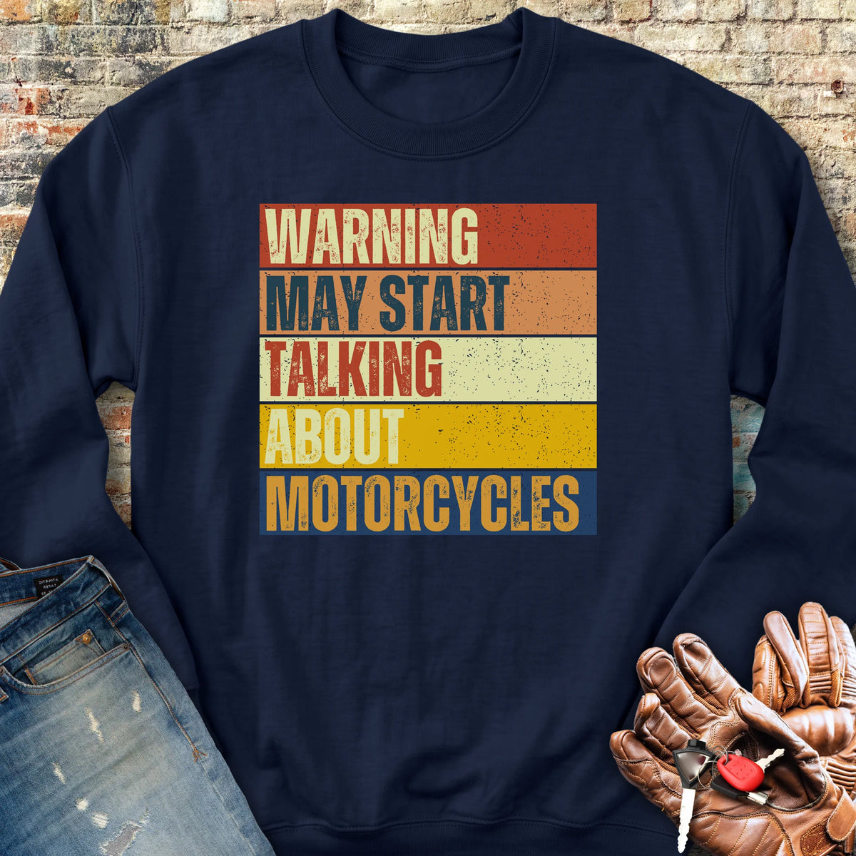 Warning (Block) Sweatshirt - Navy