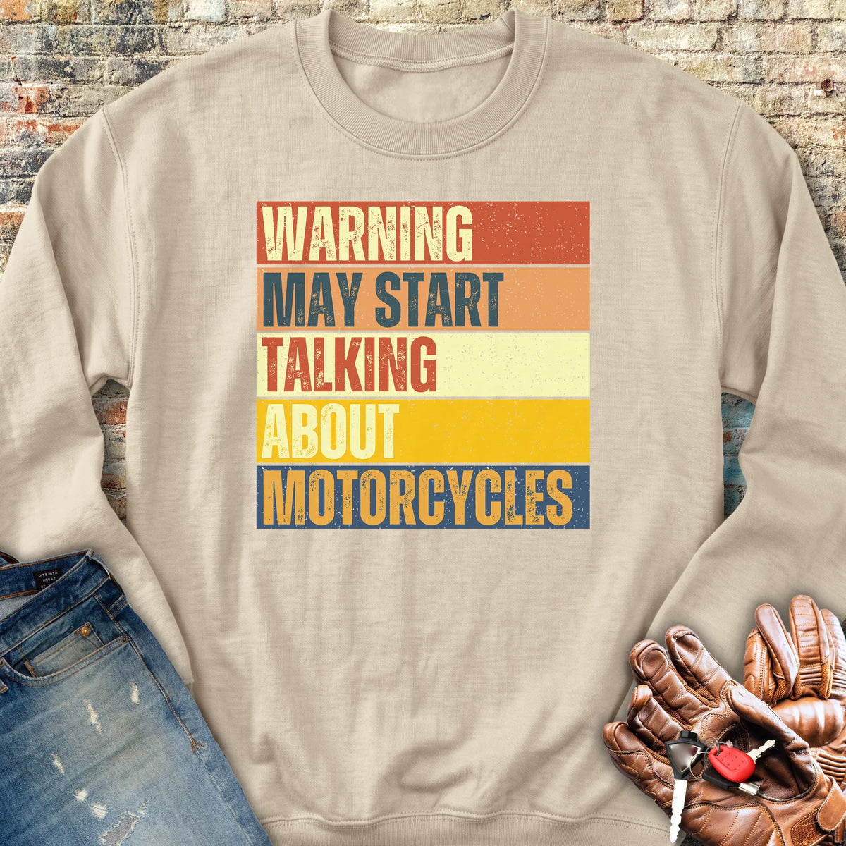 Warning (Block) Sweatshirt - Sand