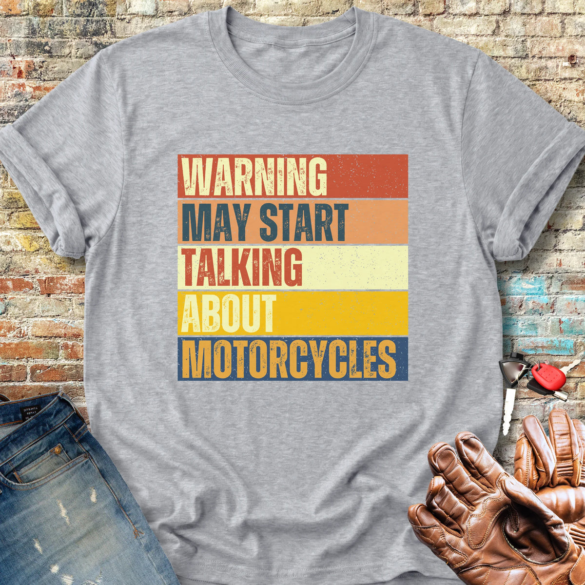 Warning (Block) Classic T-Shirt - Sport Grey