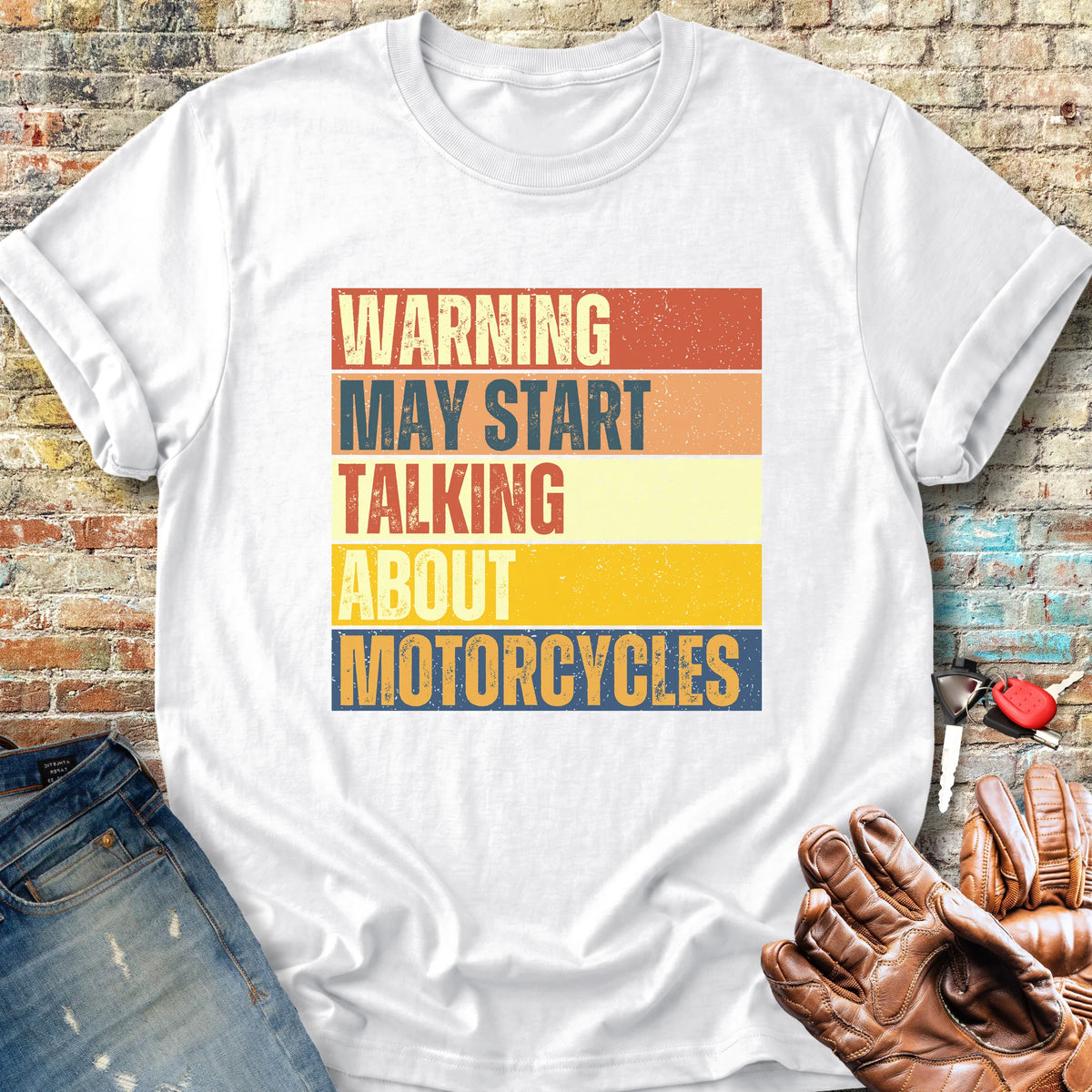 Warning (Block) Classic T-Shirt - White