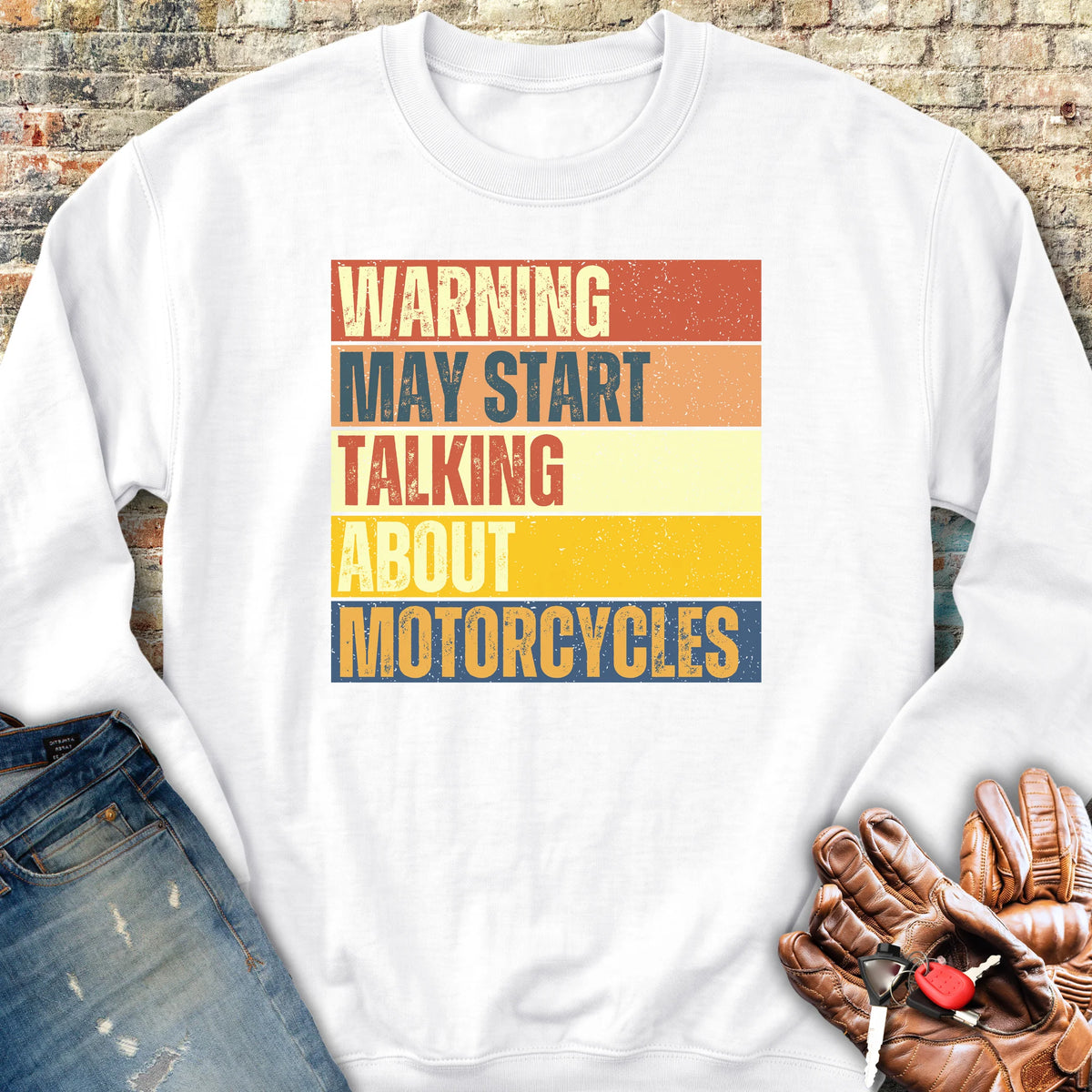 Warning (Block) Sweatshirt - White