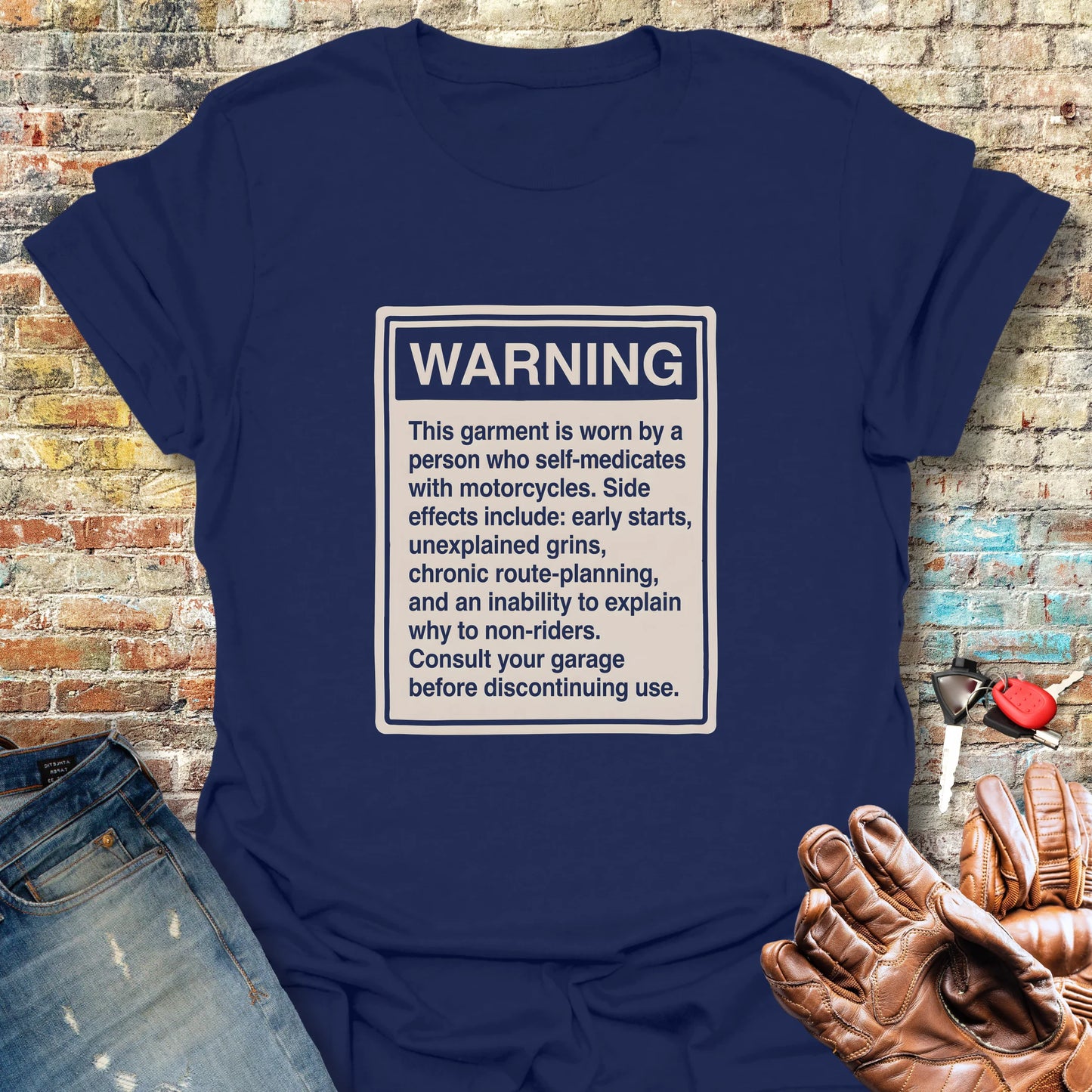 Warning Label T-Shirt - Navy