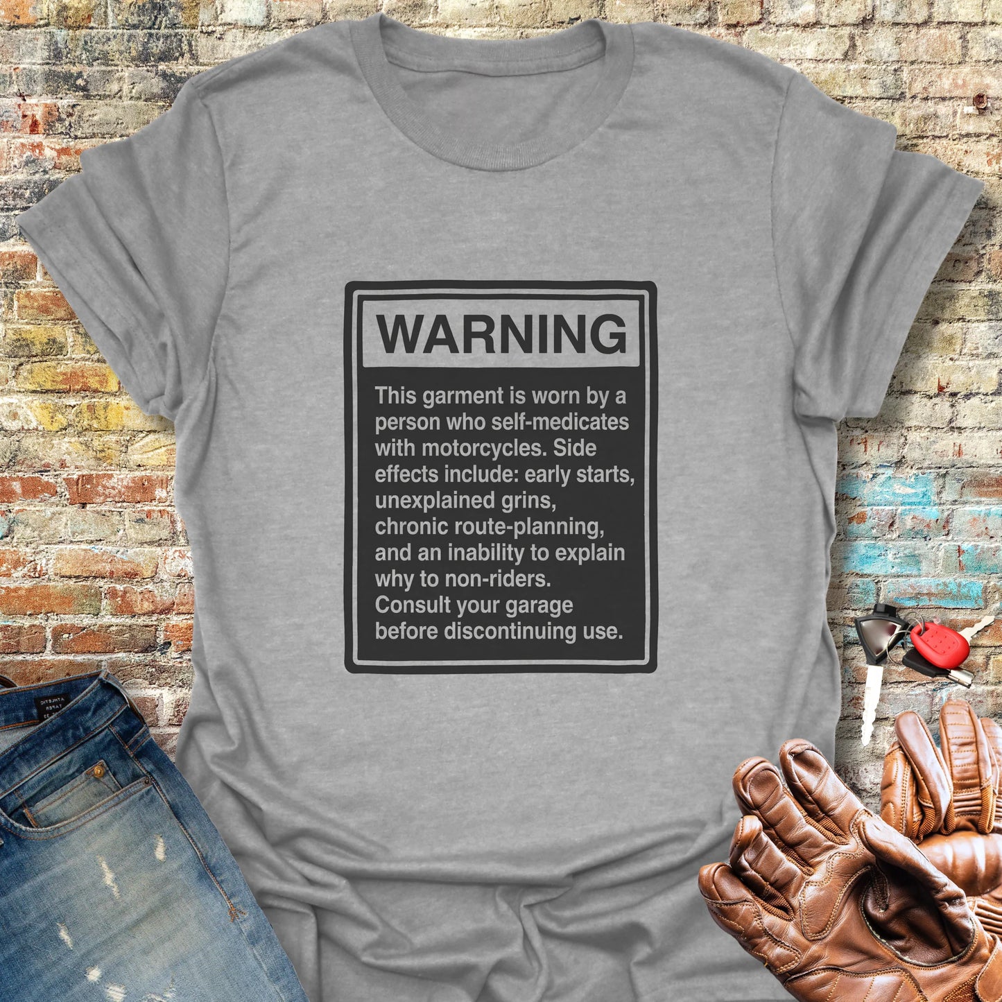 Warning Label T-Shirt - Sport Grey