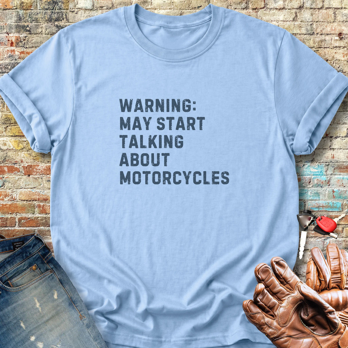 Warning (Text) Classic T-Shirt - Light Blue