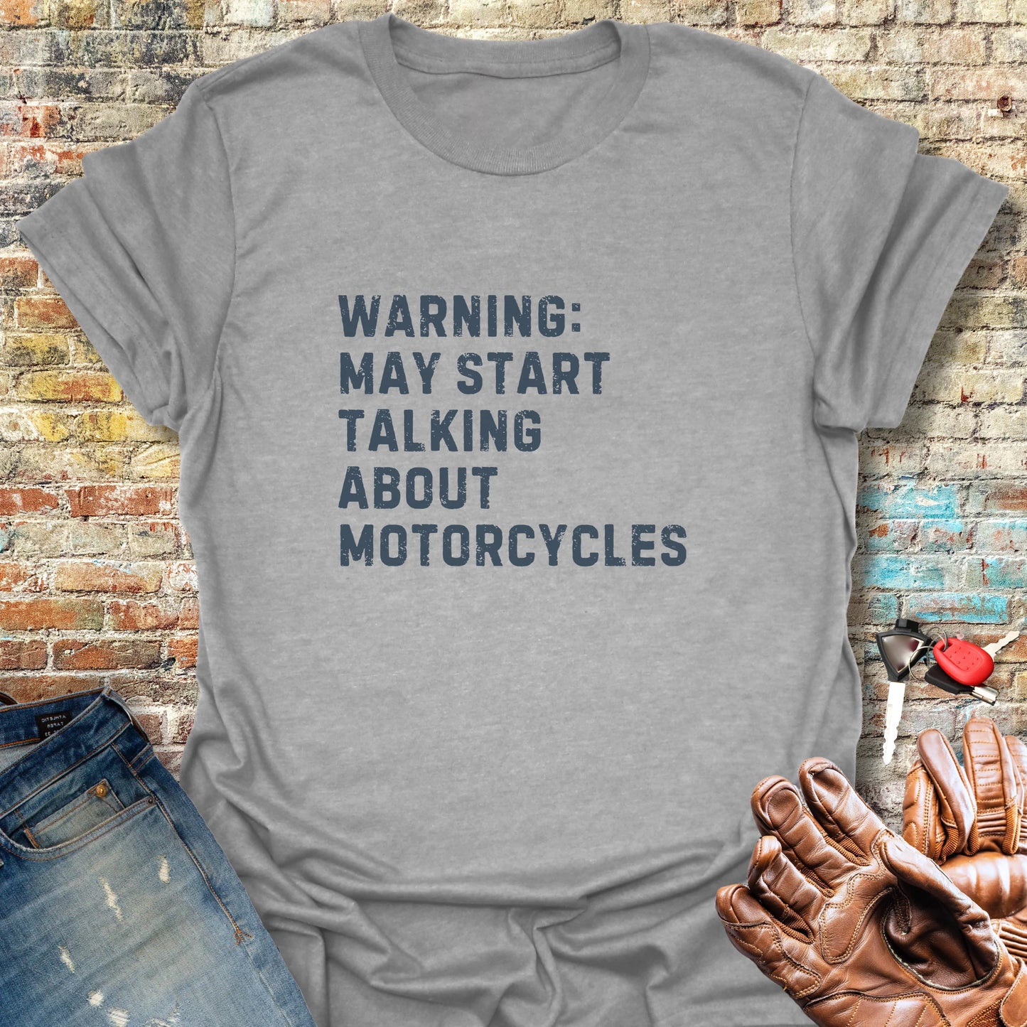 Warning (Text) T-Shirt - Sport Grey