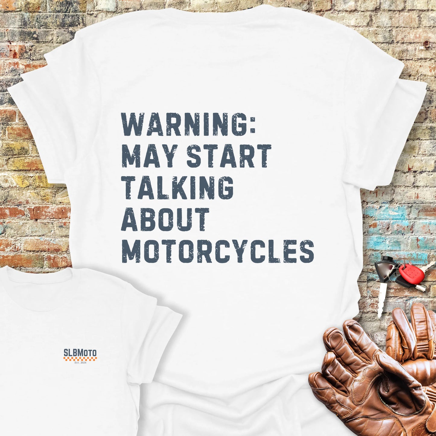 Warning (Text) Back Print T-Shirt - White
