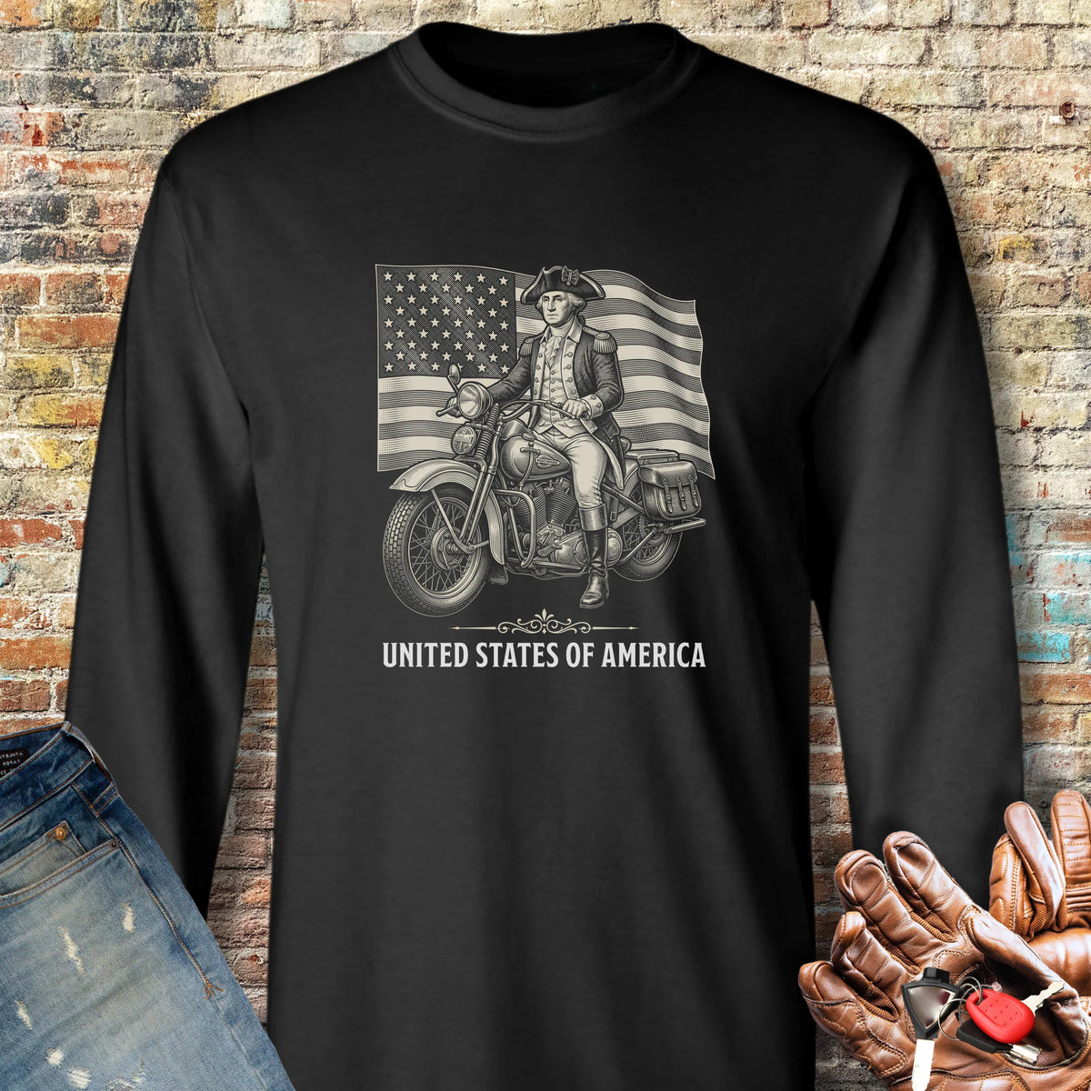 Washington Flag 250 Long Sleeve T-Shirt - Black