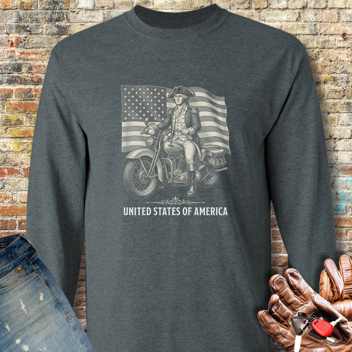 Washington Flag 250 Long Sleeve T-Shirt - Dark Heather