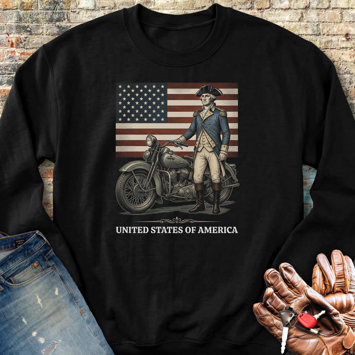 Washington Flag 250 (Colour) Sweatshirt - Black