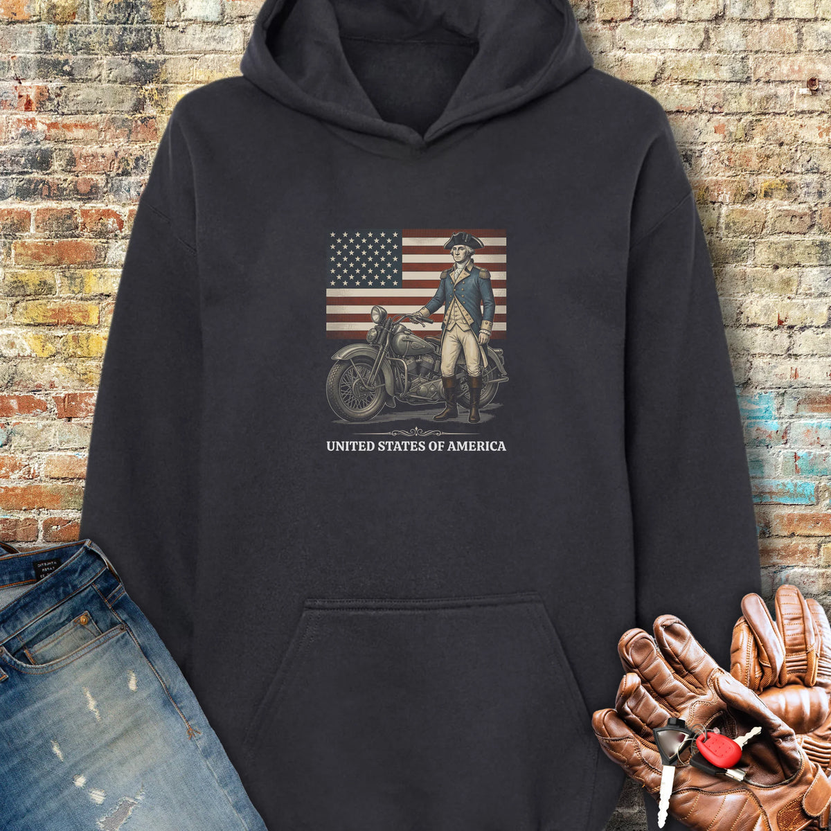 Washington Flag 250 (Colour) Hoodie - Black