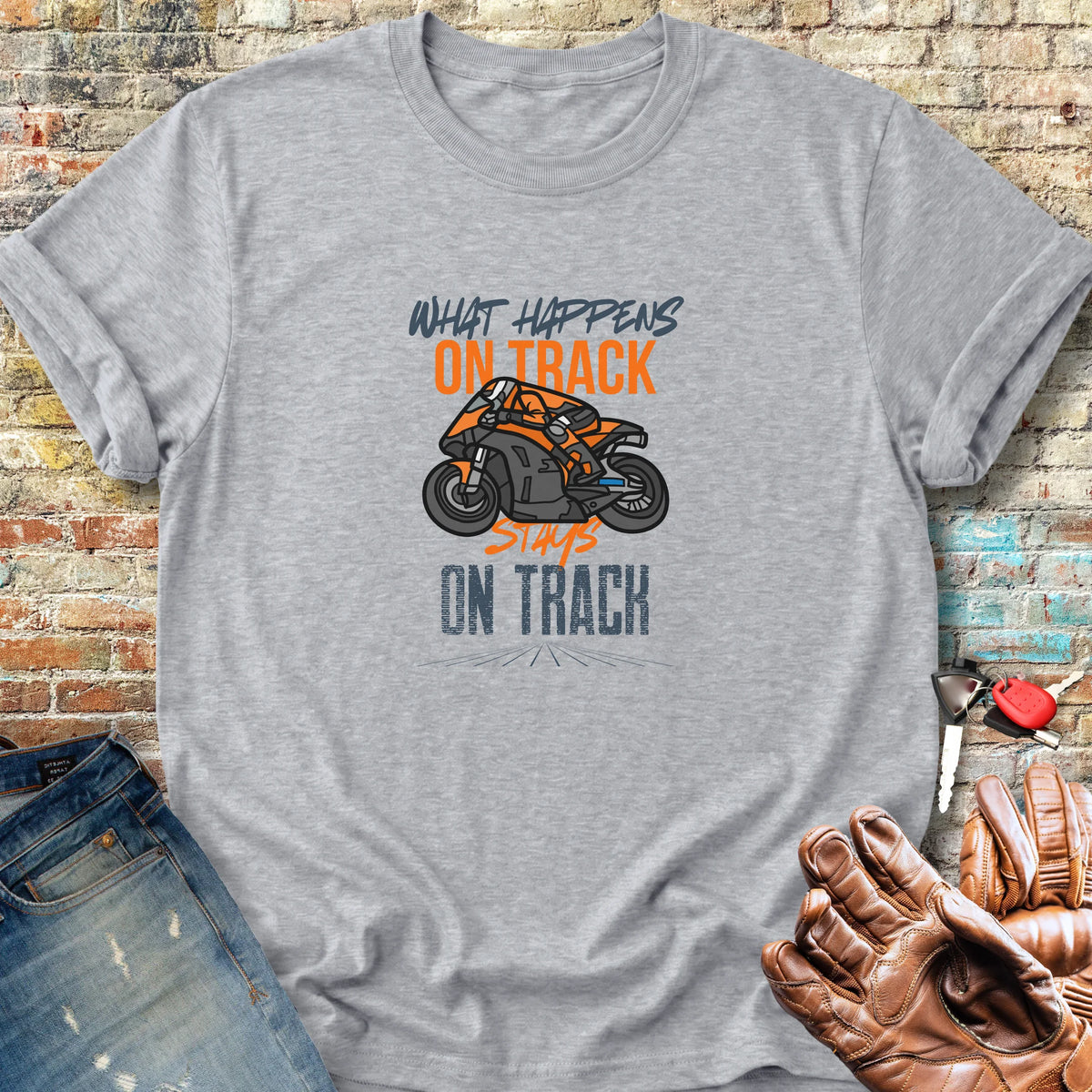 What Happens On Track (KTM) Classic T-Shirt - Sport Grey