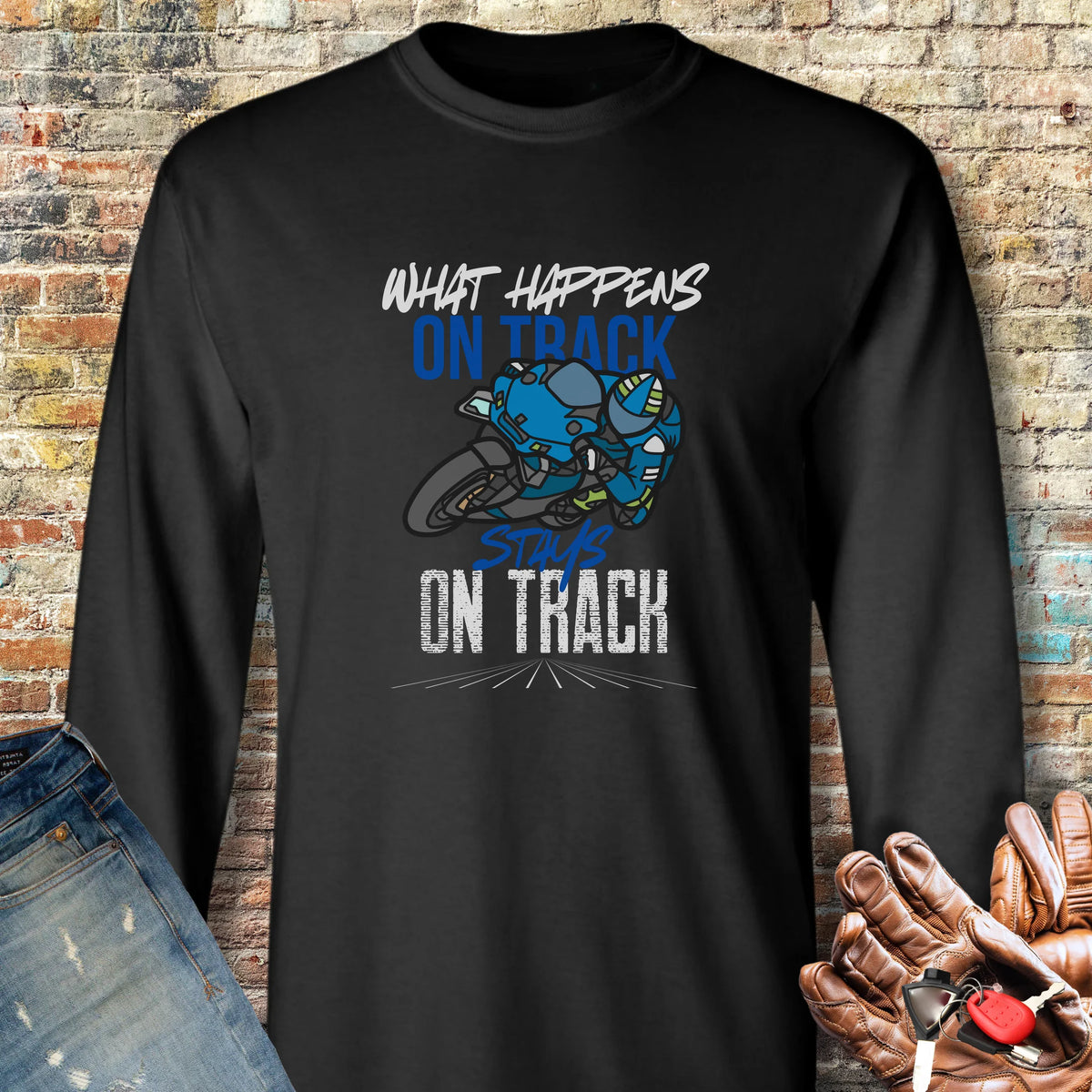 What Happens On Track (Yamaha) Long Sleeve T-Shirt - Black