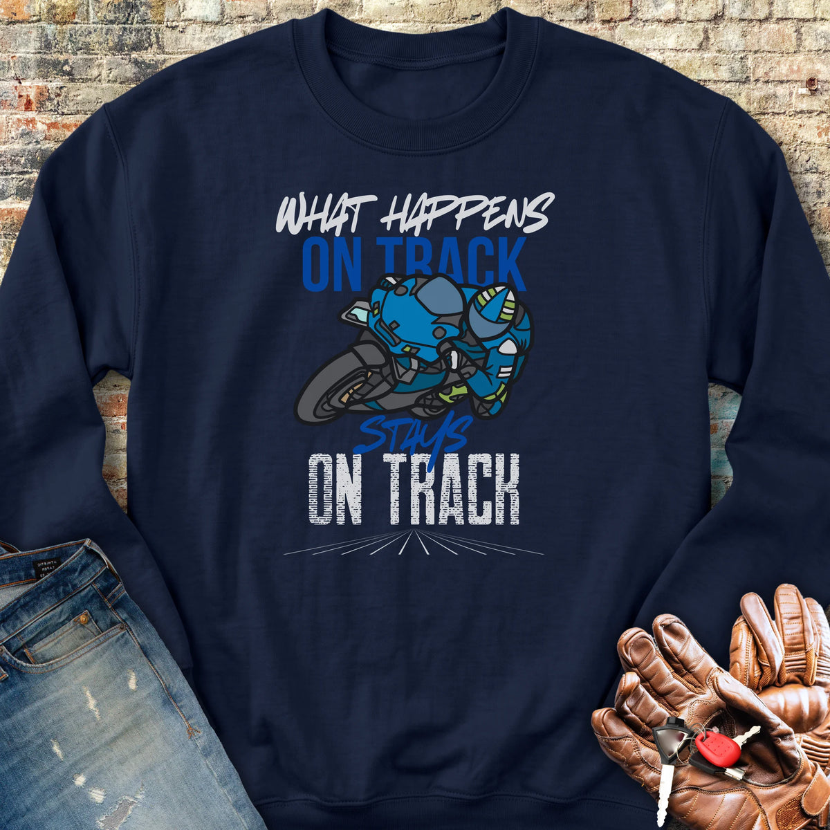 What Happens On Track (Yamaha) Sweatshirt - Navy