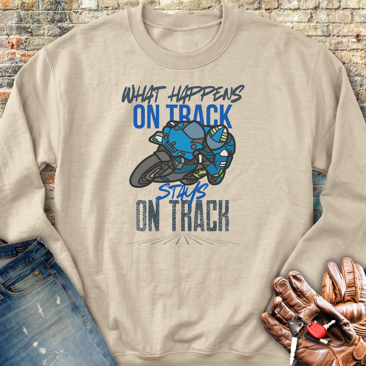 What Happens On Track (Yamaha) Sweatshirt - Sand