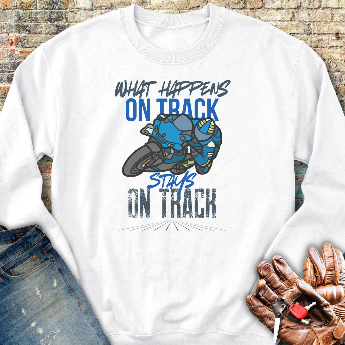 What Happens On Track (Yamaha) Sweatshirt - White