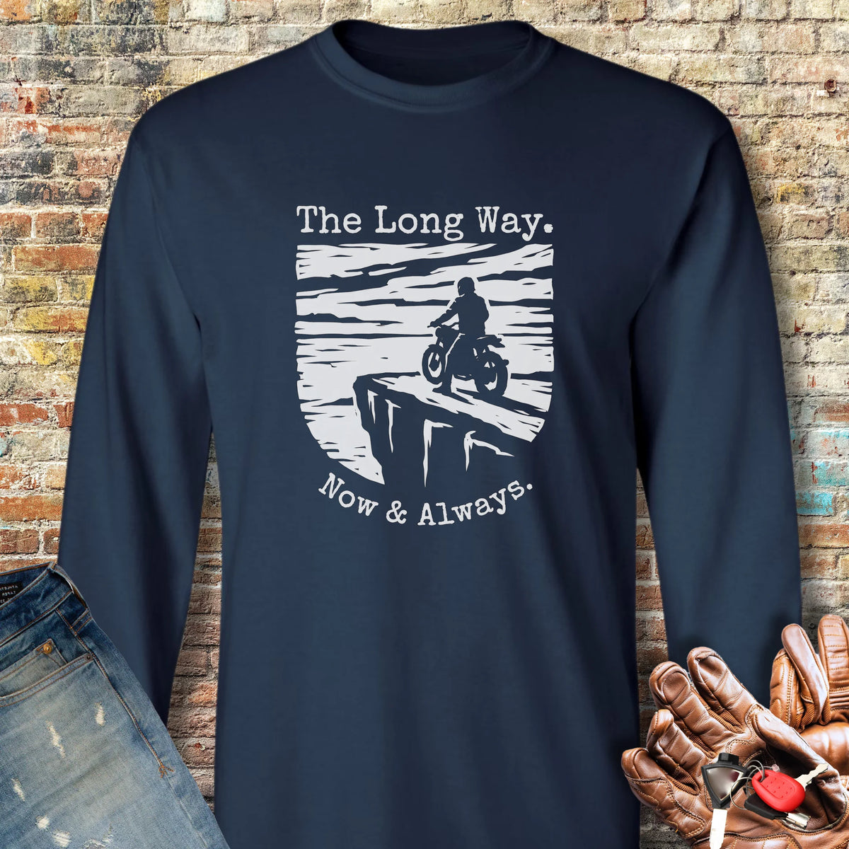 Which Way Long Sleeve T-Shirt - Navy